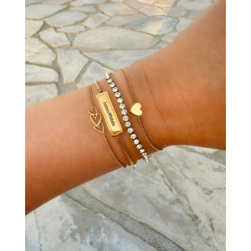 Graveerbare Vintage bar armband goldplated