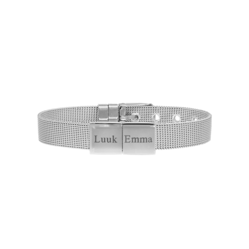 Graveerbare mesh armband voor mama