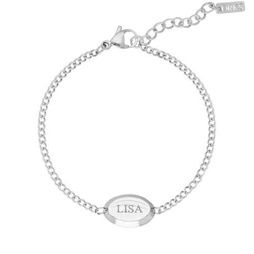 Graveerbare armband oval charm