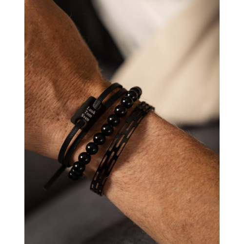 Stalen heren armband zwart