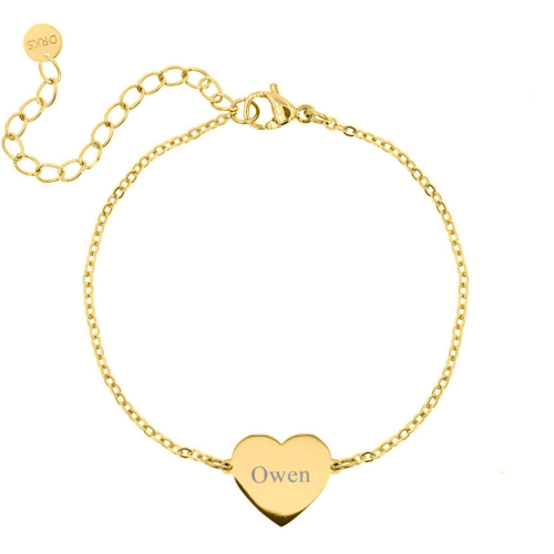 Graveerbare kinder armband love goud kleurig