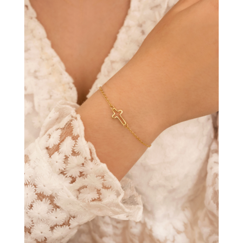 Cross bracelet goldplated