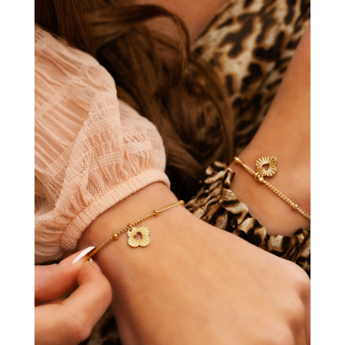 Moeder & dochter armband clover heart goldplated