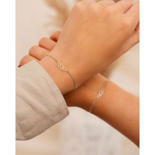 Moeder & dochter armband triple heart