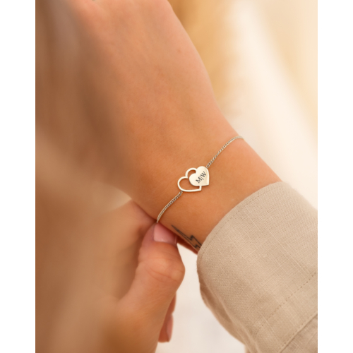 Graveerbare armband twin love