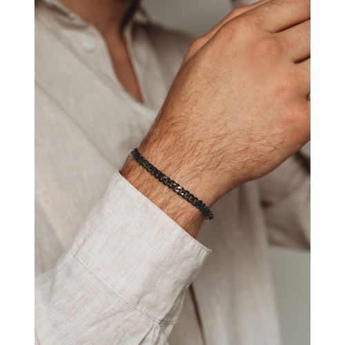 Heren armband chain zwart