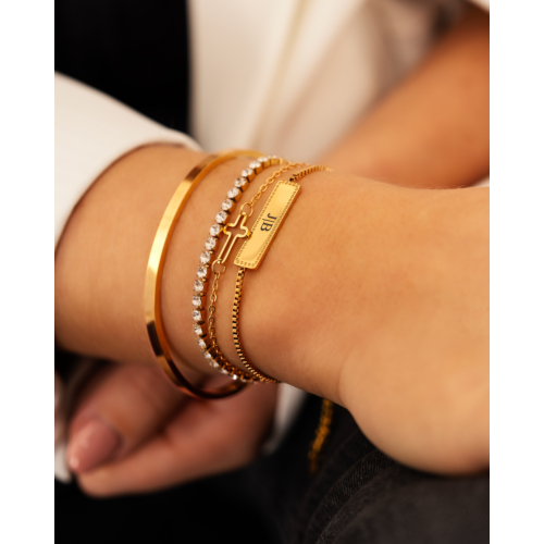 Smalle bangle open gold plated