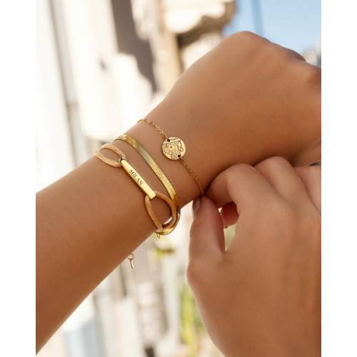 Plat armbandje gold plated