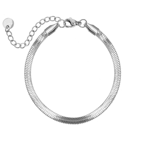 Plat armbandje stainless steel