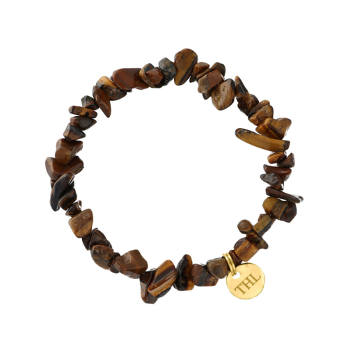 Naam armband bruin kleur goud