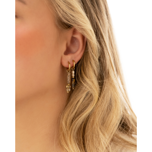 Musthave earrings chocolate brown goldplated