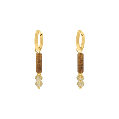 Musthave earrings chocolate brown goldplated