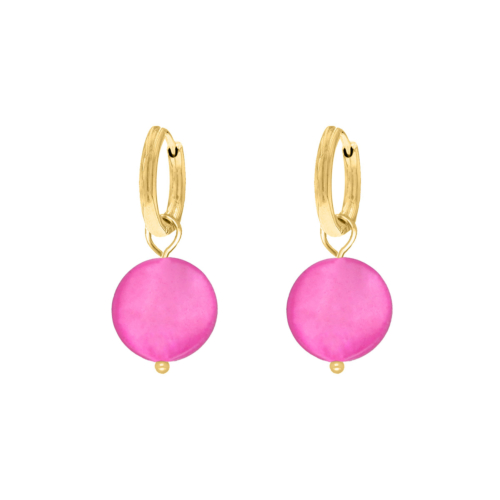 Earrings neon pink goldplated