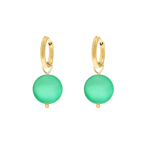 Earrings neon green goldplated