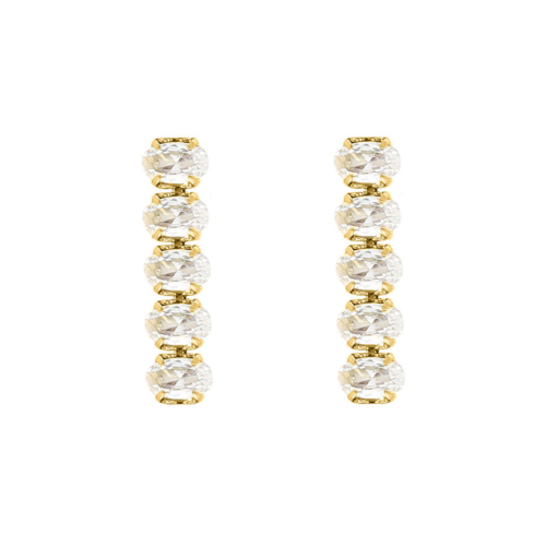 Tennis earrings oval goldplated