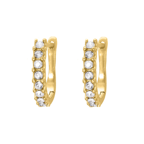 Crystal stone earrings goldplated