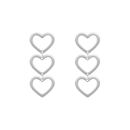 Triple open heart earrings