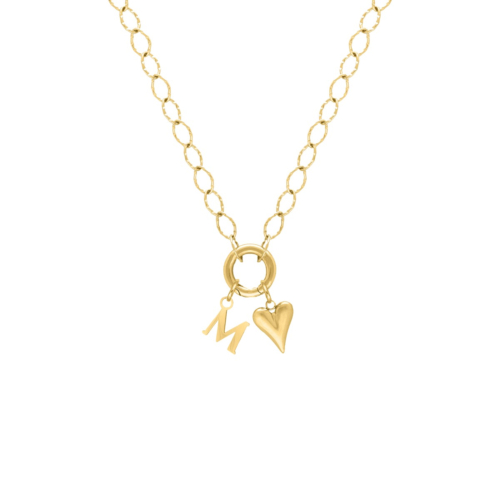 gouden ketting met hartje en letter