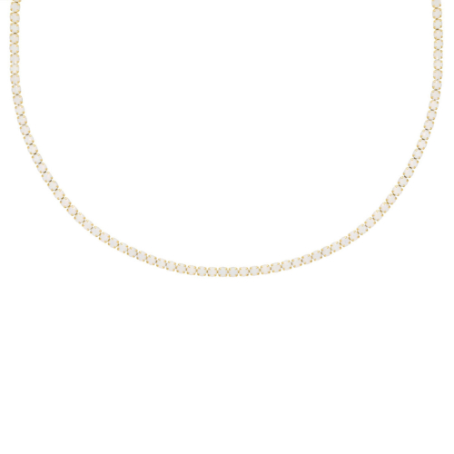 Opal tennis necklace goudkleurig