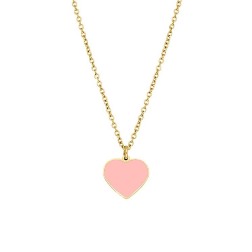 Pink heart kettinkje kids goudkleurig