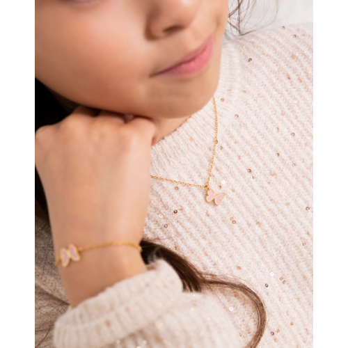 Vlinder ketting kids goldplated