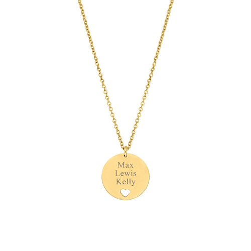 Graveerbare ketting little heart goudkleurig