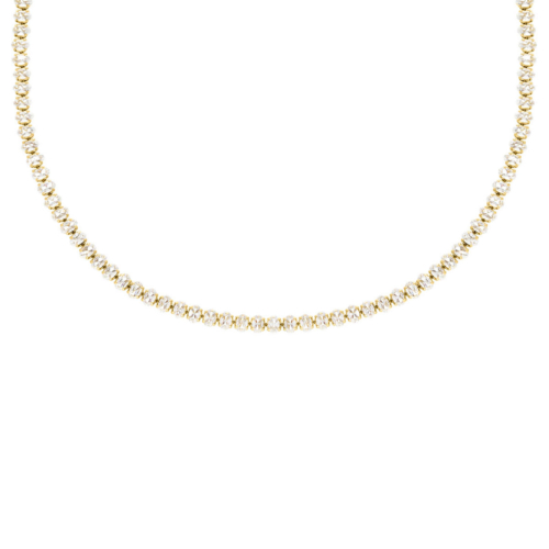 Tennis necklace oval goldplated