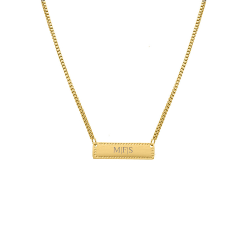 Gouden ketting met graveerbare vintage bar