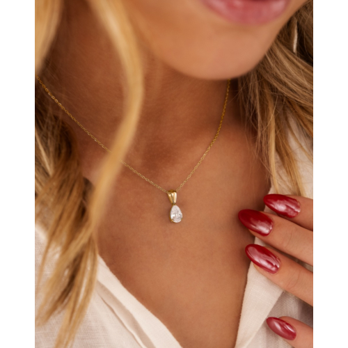 Ketting crystal drop goudkleurig