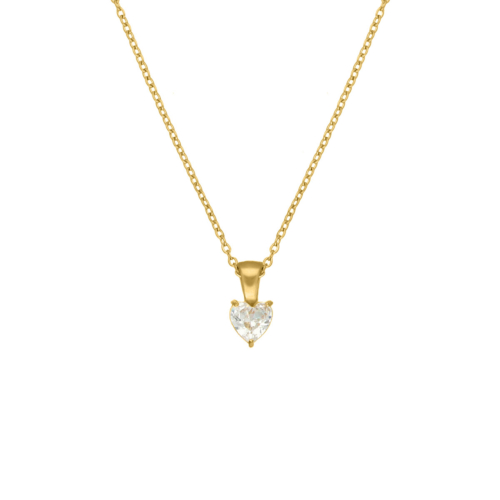 Ketting crystal heart goudkleurig