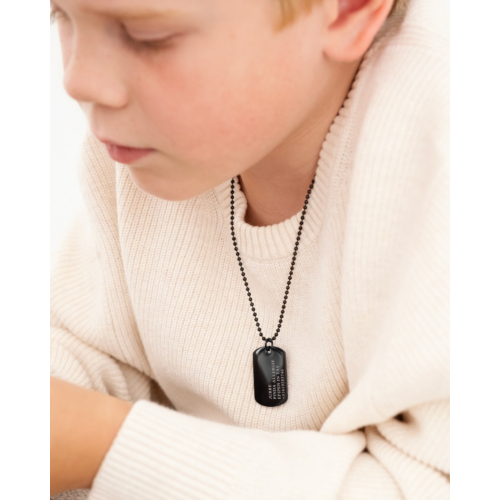 SOS ketting voor kids zwart