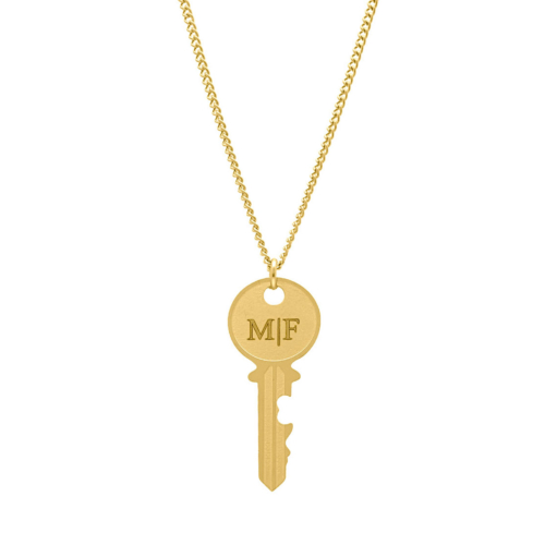 Ketting graveerbare sleutel Unisex kleur goud