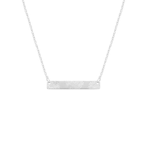 Ketting bar met 3 vingerafdrukken zilver