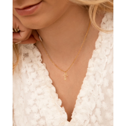 Cross necklace goldplated