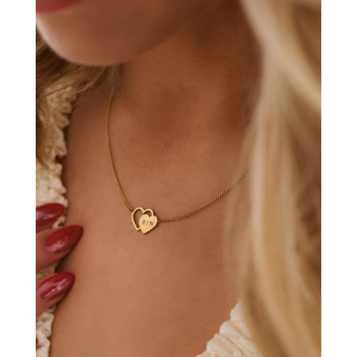 Graveerbare ketting twin love goudkleurig