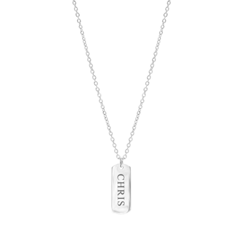 Zilveren graveerbare ketting met bar