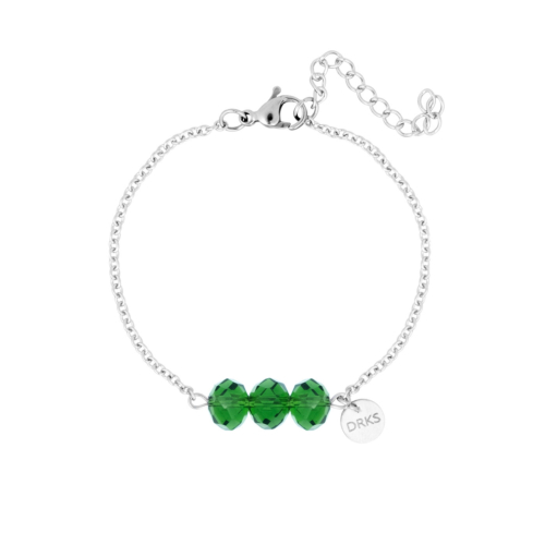 Charming armbandje met groene steentjes