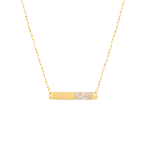 Ketting bar met vingerafdruk goud