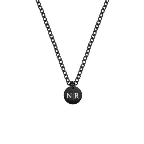 Gepersonaliseerde ketting met initialen zwart