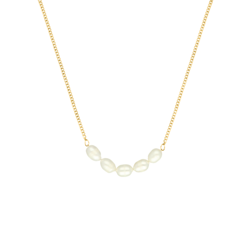 Multi pearl necklace goldplated