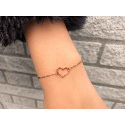 Kinder armbandje hartje rose goud kleurig