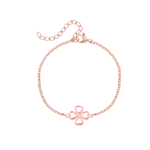 klavertje vier armband in rose goud