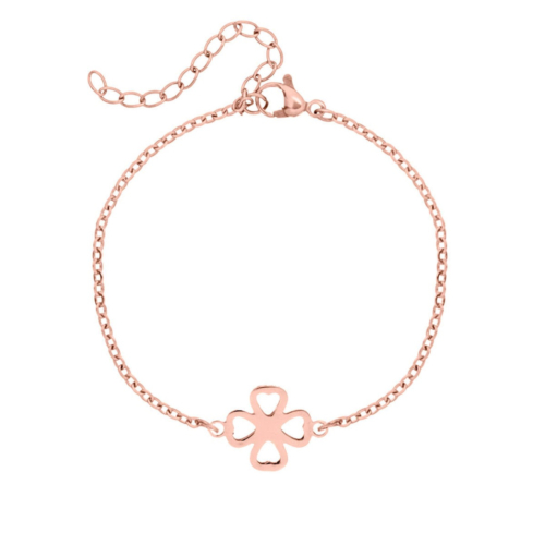 klavertje vier armband in rose goud