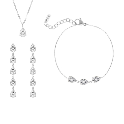 Sieraden set crystal hearts