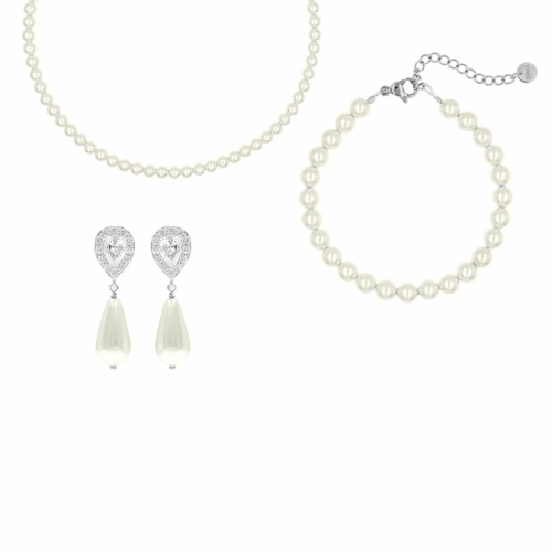 Bruiloft sieradenset faux pearl