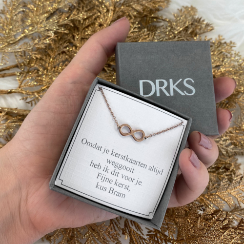 Ketting infinity Rose goud kleurig