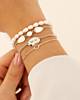 Zilveren armparty met parels