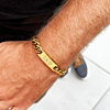 Heren schakelarmband met gravering goudkleurig