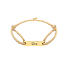 Satin initial armband kids nude goldplated 