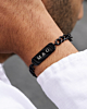 Heren armband graveerbare bar zwart